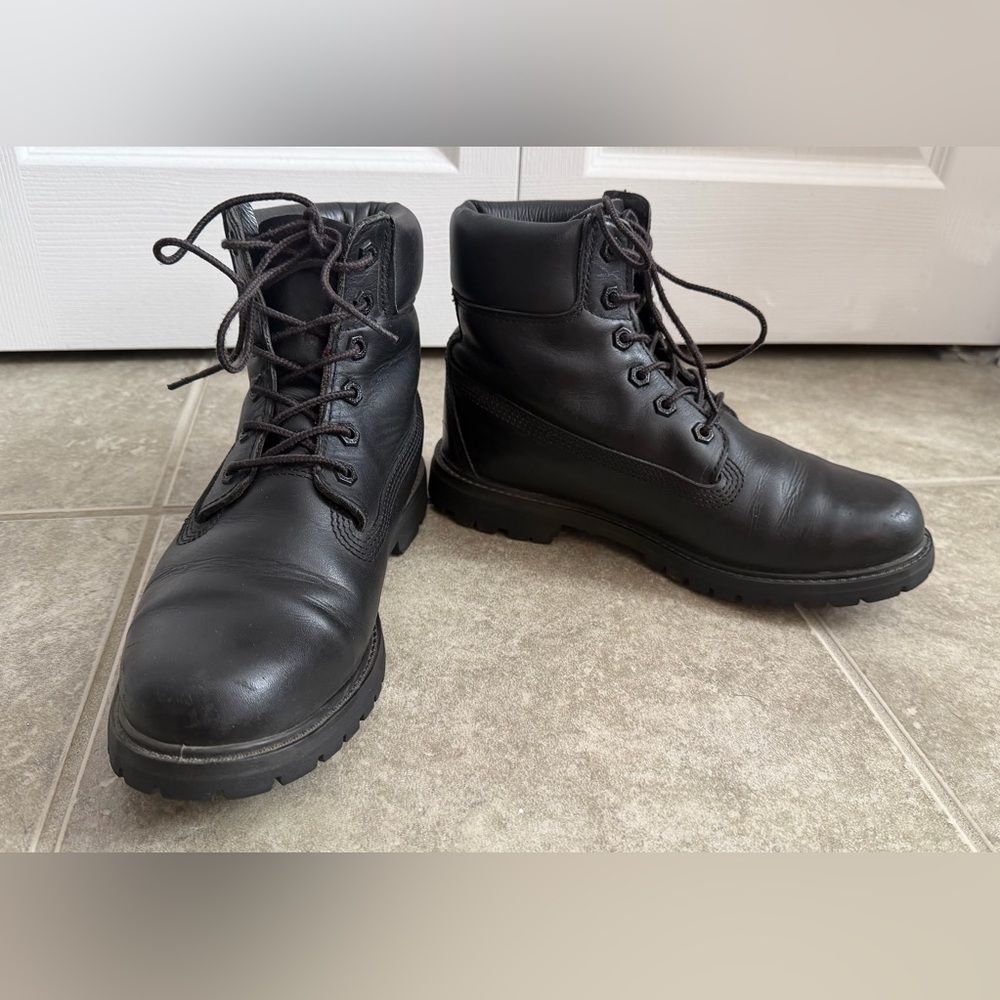 Women’s Timberland Premium 6-inch Black Leather Boots - Picture 2 of 7